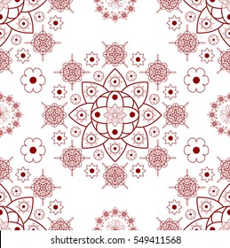 Vintage design element in Eastern style. Vector seamless decor in arabic style light background.