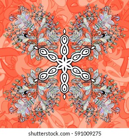 Vintage design element in Eastern style. Vector seamless pattern with floral ornament. Ornamental lace tracery. Golden ornate illustration for wallpaper. Traditional arabic decor on background.