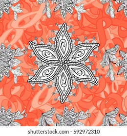 Vintage design element in Eastern style. Vector seamless pattern with floral ornament. Ornamental lace tracery. Golden ornate illustration for wallpaper. Traditional arabic decor on background.