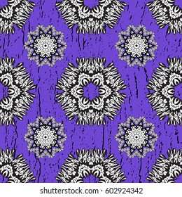 Vintage design element in Eastern style. Vector illustration. Traditional arabic decor. Vector rough pattern with floral ornament. Ornamental lace tracery.
