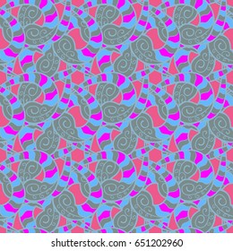 Vintage design element in Eastern style. Vector seamless pattern with floral ornament. Ornamental lace tracery. Ornate illustration for wallpaper. Traditional arabic decor on colorful background.
