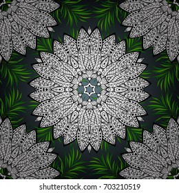 Vintage design element in Eastern style. Traditional arabic decor on background. Vector seamless pattern with floral ornament. White ornate illustration for wallpaper. Ornamental lace tracery.