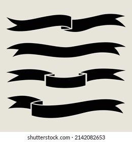 Vintage design element. Page decor, banners or ribbons. Hand drawn dividers. Retro labels