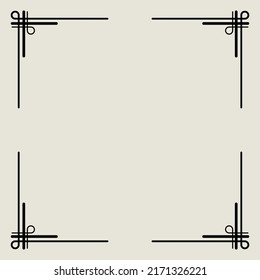 Vintage design element. Retro vintage frame. Hand drawn page decor. Vector border design element