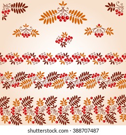 Vintage Design Elements.  bunch red rowan and leaf