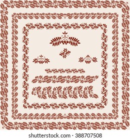 Vintage Design Elements.  bunch red rowan and leaf