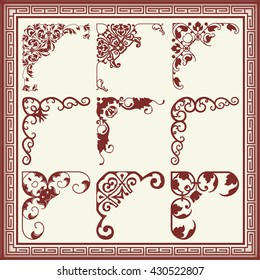 Vintage design elements corners