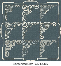 Vintage design elements corners