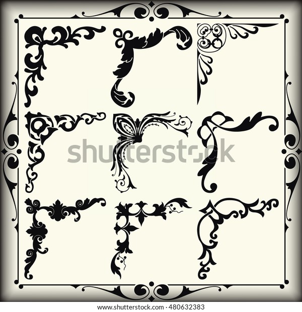 Vintage Design Elements Corners Stock Vector (Royalty Free) 480632383