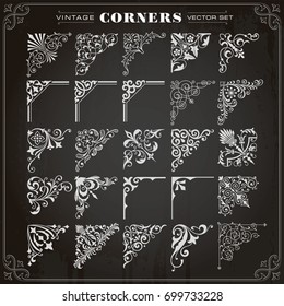 Vintage Design Elements Corners Borders Frames Set 1 Vector