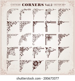 Vintage Design Elements Corners Vector