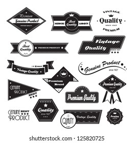 Vintage Design Elements. Labels In Retro And Vintage Style Isolated On White Background. Vector Illustration, Graphic Design.Lot Of Elements Useful For Design. Retro Vintage Styled Design.Logo Symbols