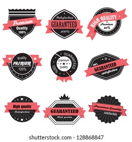 Vintage Design Elements. Labels In Retro And Vintage Style Isolated On White Background. Vector Illustration, Graphic Design.Lot Of Elements Useful For Design. Retro Vintage Styled, Logo Symbols