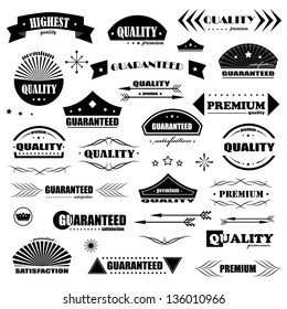 Vintage Design Elements. Labels In Retro And Vintage Style Isolated On White Background. Vector Illustration, Graphic Design Editable For Your Design. Styled Arrows Logo