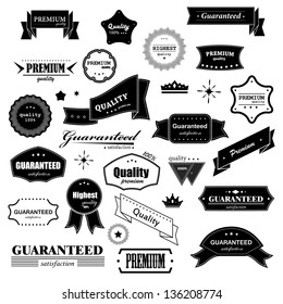 Vintage Design Elements. Labels In Retro And Vintage Style Isolated On White Background. Vector Illustration, Graphic Design Editable For Your Design. Logo Symbols
