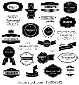 Vintage Design Elements. Labels In Retro And Vintage Style Isolated On White Background. Vector Illustration, Graphic Design Editable For Your Design. Logo Symbols