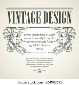 Vintage design elements. Retro card. Vector illustration EPS 10