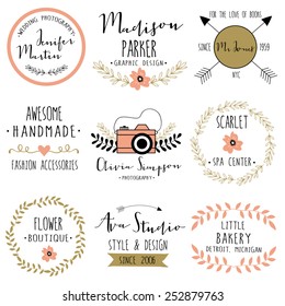 Vintage design elements. Retro style. arrows, labels, ribbons, symbols such as logos.