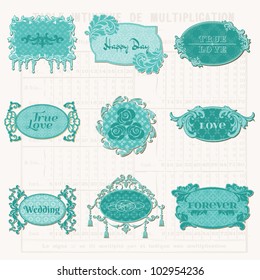Vintage Design Elements for Scrapbook - Old Tags and Frames - in vector