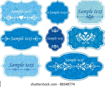 Vintage Design elements for scrapbook - Old tags and frames. Celebration background with  place for your text. vector illustration