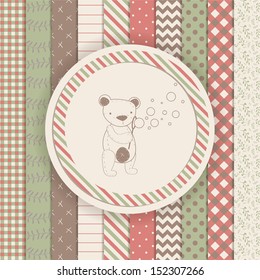 Vintage Design Elements: Scrapbook teddy bear collection