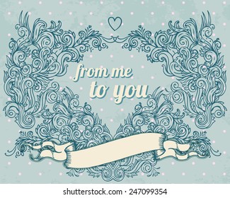 Vintage design elements set. Ribbons. Vector illustration.