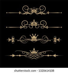 Vintage design elements vector  set 10