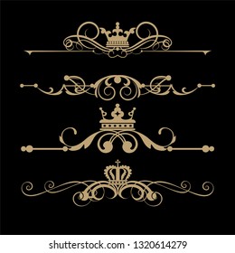 Vintage design elements vector  set 12