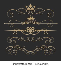 Vintage design elements vector  set 15