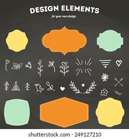 Vintage design elements vector for your own design