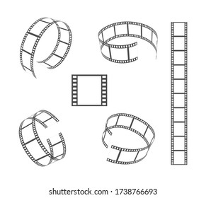 vintage design film strip 3d icon set