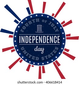 Vintage design for fourth of July Independence Day USA. Designed in traditional american flag colors and retro elements.