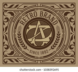 Vintage design with frame. Vector resources.