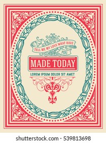 Vintage design with frame. Vector resources.