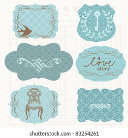 Vintage Design frames and elements for scrapbook