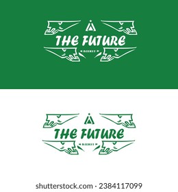  Vintage design the future is bright typography for print t shirt.