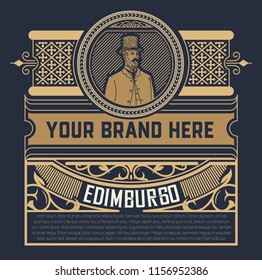 Vintage design with getleman element