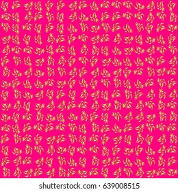 Vintage design with gold ornaments. Abstract vector seamless pattern with golden ornaments on a magenta backdrop.