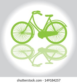 vintage design. green bicycle. vector illustration.
