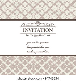 Vintage design invitation card - vector