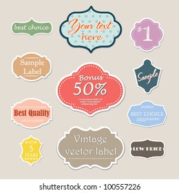 Vintage design label set