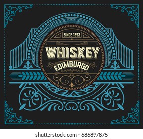 Vintage design for labels. Suitable for whiskey or other products
