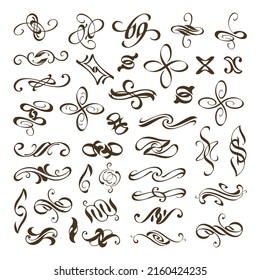 vintage design lace borders monogram logo and 

corners Vector set art deco floral ornaments 

elements
