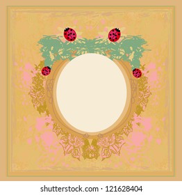 vintage design with ladybugs and flowers