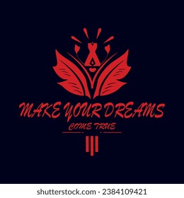  Vintage design make your dreams come true typography for print t shirt.