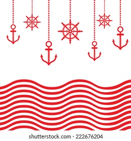 Vintage Design Nautical Template With Anchor