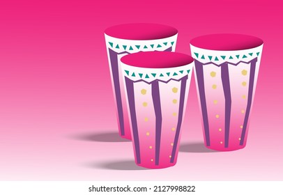 vintage design patterned glass, eye catching design style, background, bright color pattern for web, poster, textile, typography and other designs vector illustration