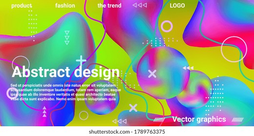 Vintage  design poster 3d, great design for any purposes.  Minimal style concept. Colorful abstract background. Gradients waves music background.
