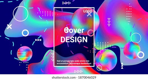 Vintage  design poster 3d, great design for any purposes.  Minimal style concept. Colorful abstract background. Trendy creative vector cosmic gradient.