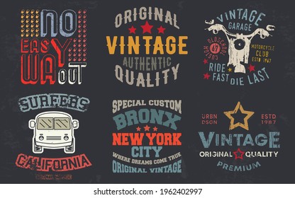 Vintage design print for t-shirt stamp, tee applique, fashion typography, badge, label clothing, jeans, and casual wear. Vector illustration.